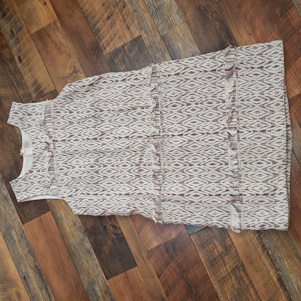 Akemi + Kin Anthropologie Oreley Tweed Fringed Sleeveless Shift Dress